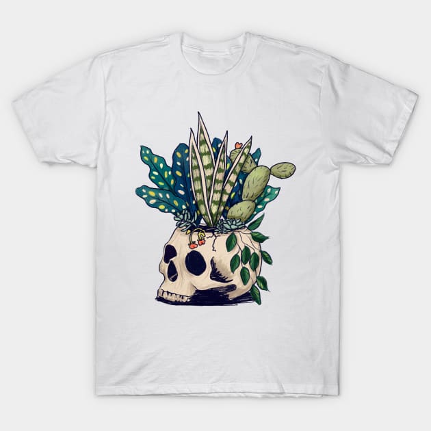 Plants Growing from a Skull T-Shirt by ChloesNook